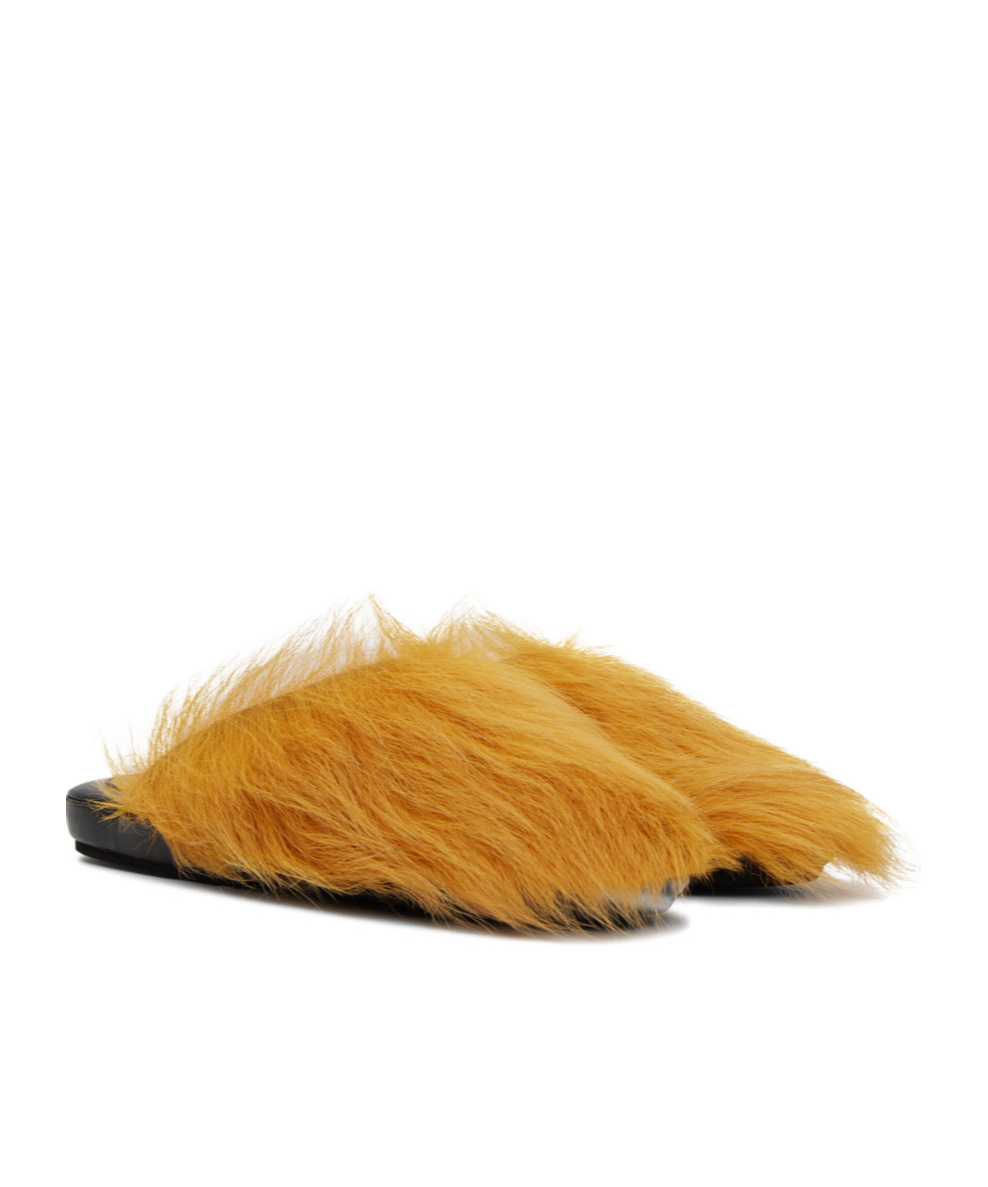 Marni Yellow Fussbett Sabot Slippers In Orange