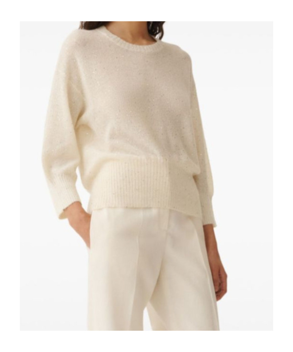 Shop Fabiana Filippi Sequined Pullover In Nude