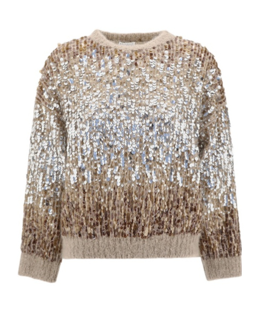 Brunello Cucinelli Women Mohair Sweater In Brown