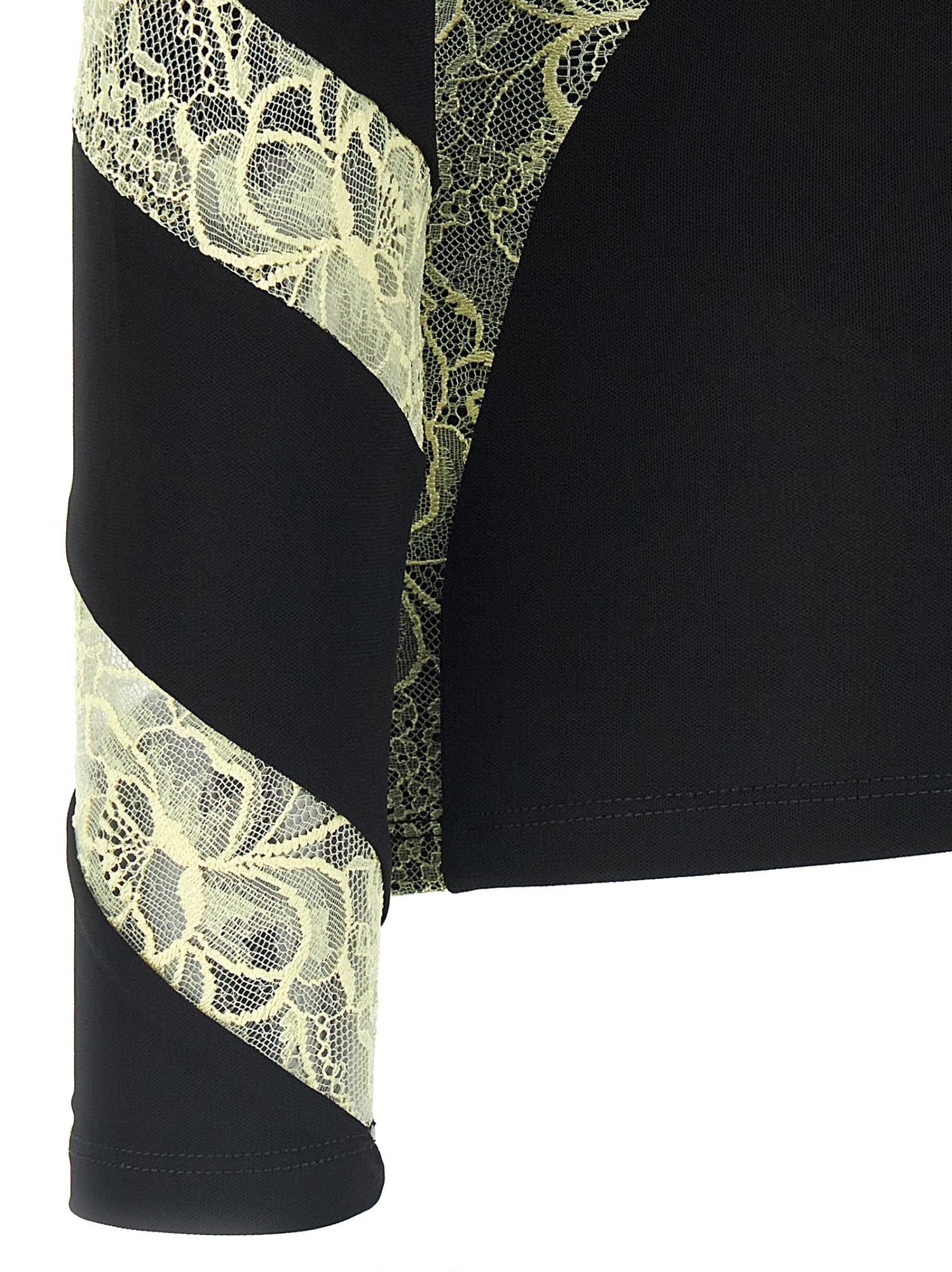 Marine Serre Illusion Effect Fitted Long Sleeve Top In Black