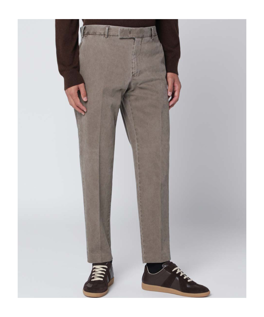 Pt Torino Trousers With Pockets And Belt Loops In Neutral