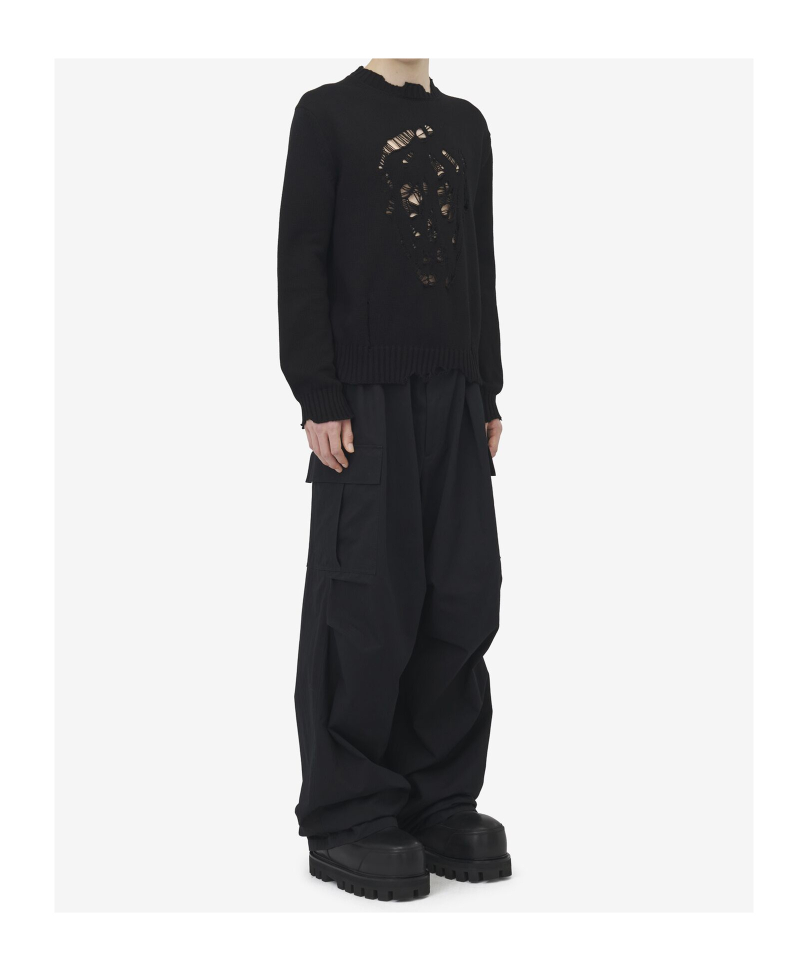 Alexander Mcqueen 'distressed Skull Print Pul In Black