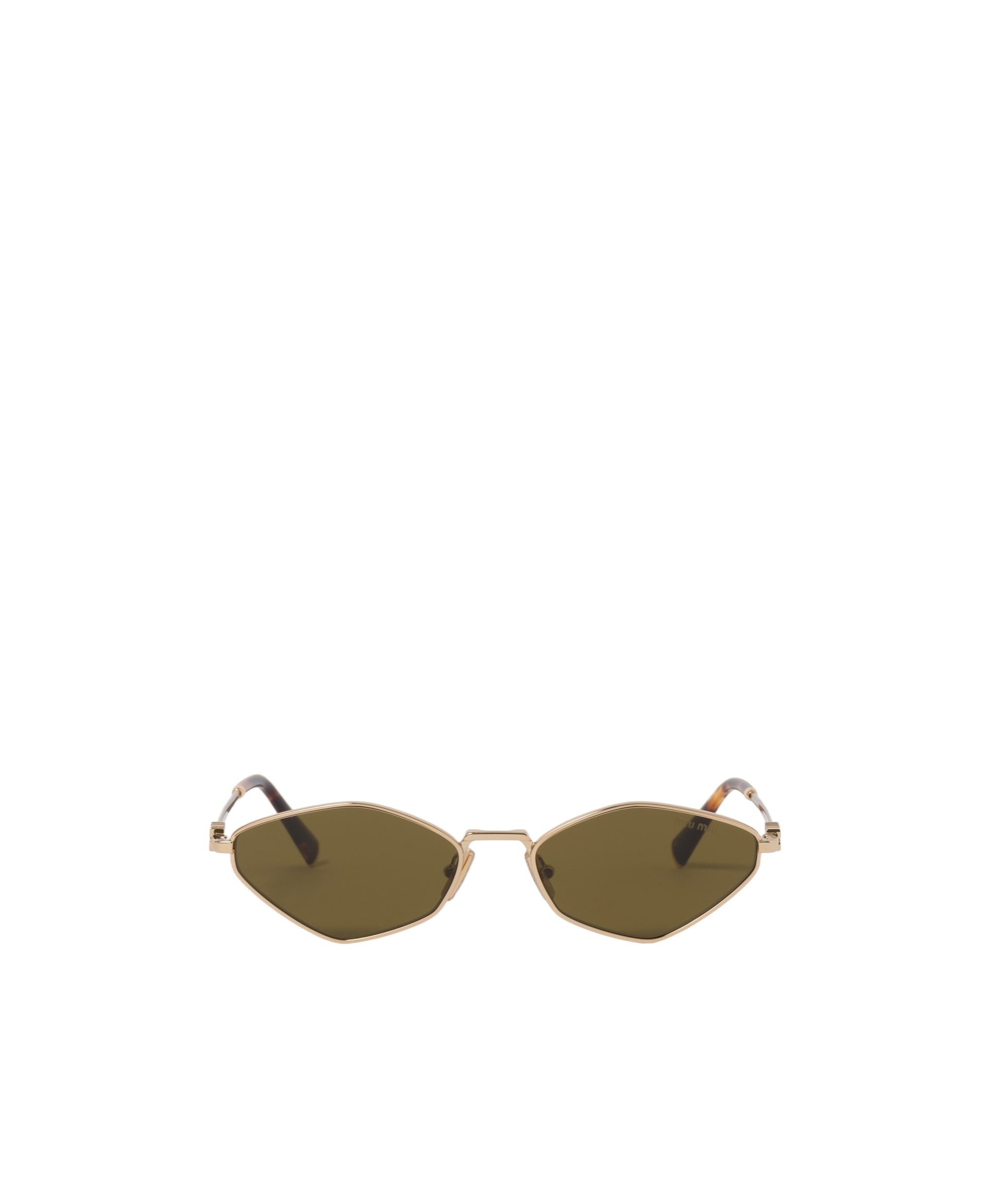 Miu Miu Regard Sunglasses With Irregular Frames In Green