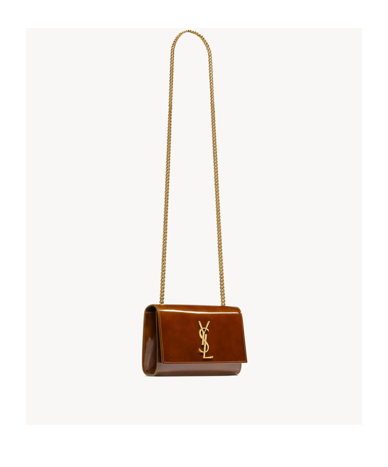 Saint Laurent Small Flip Shoulder Bag In Brown