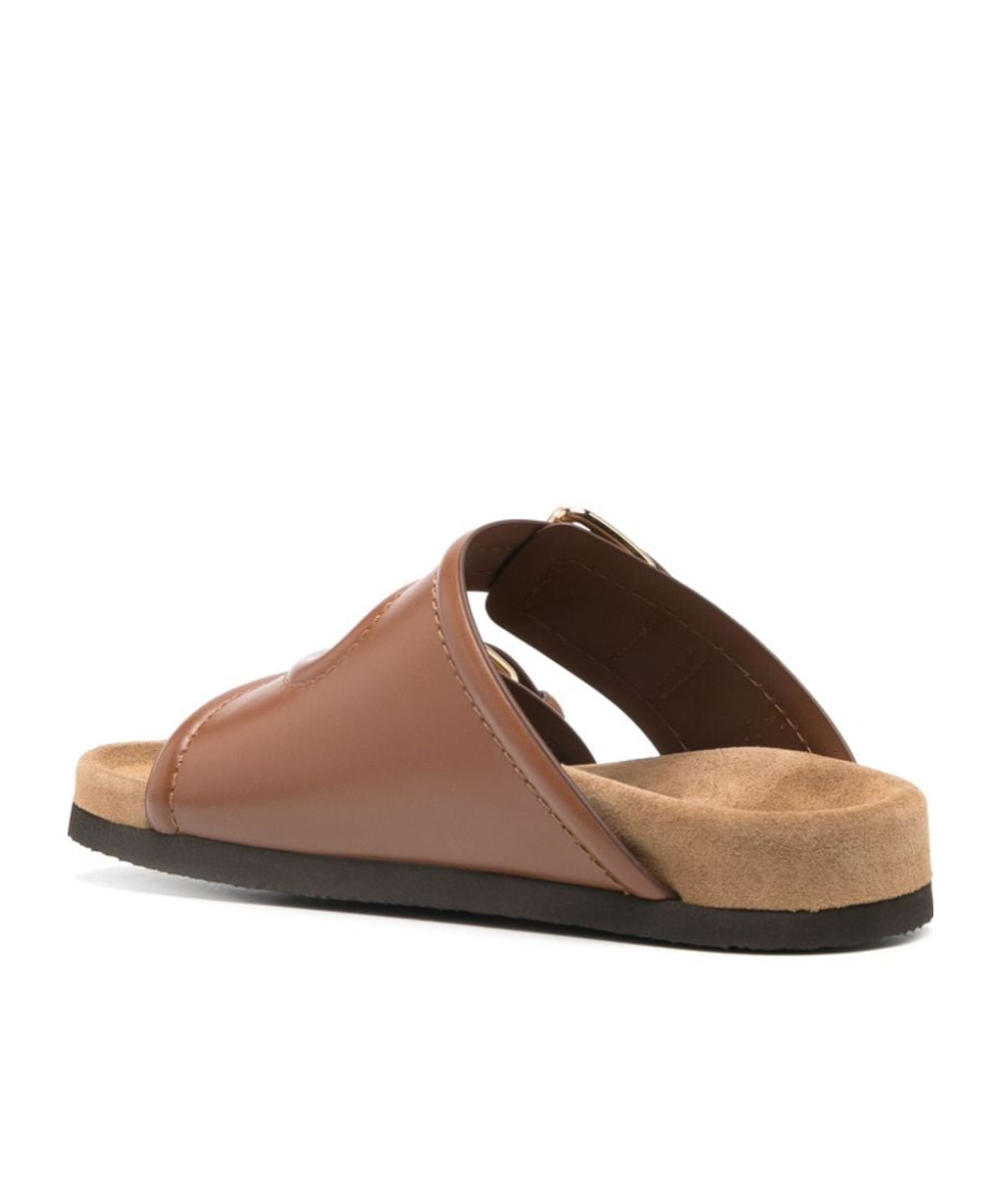 Valentino Garavani Sandali In Pelle Con Logo V Logo In Brown