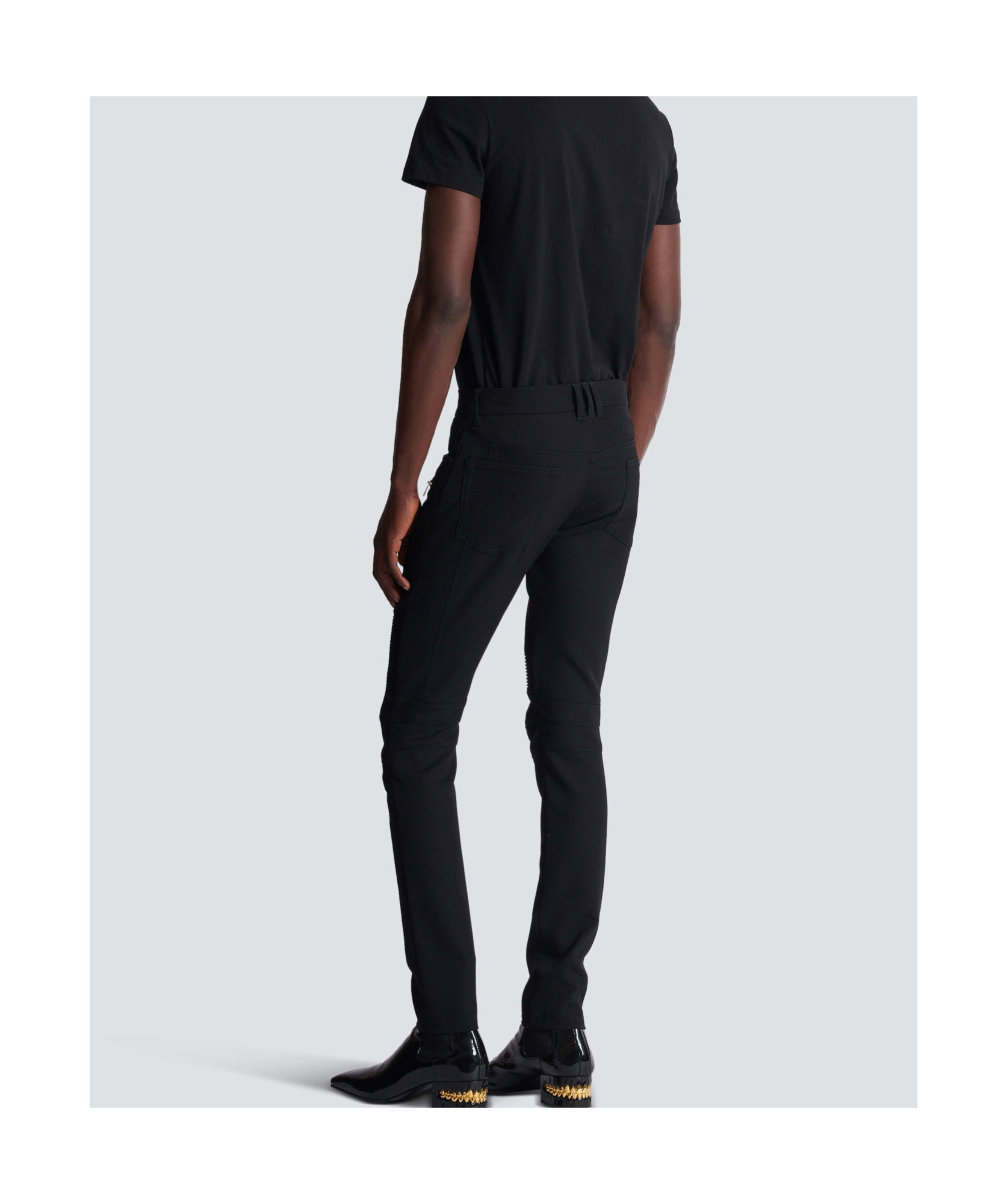 Balmain Ribbed Slim Jeans-vintage Used In Black