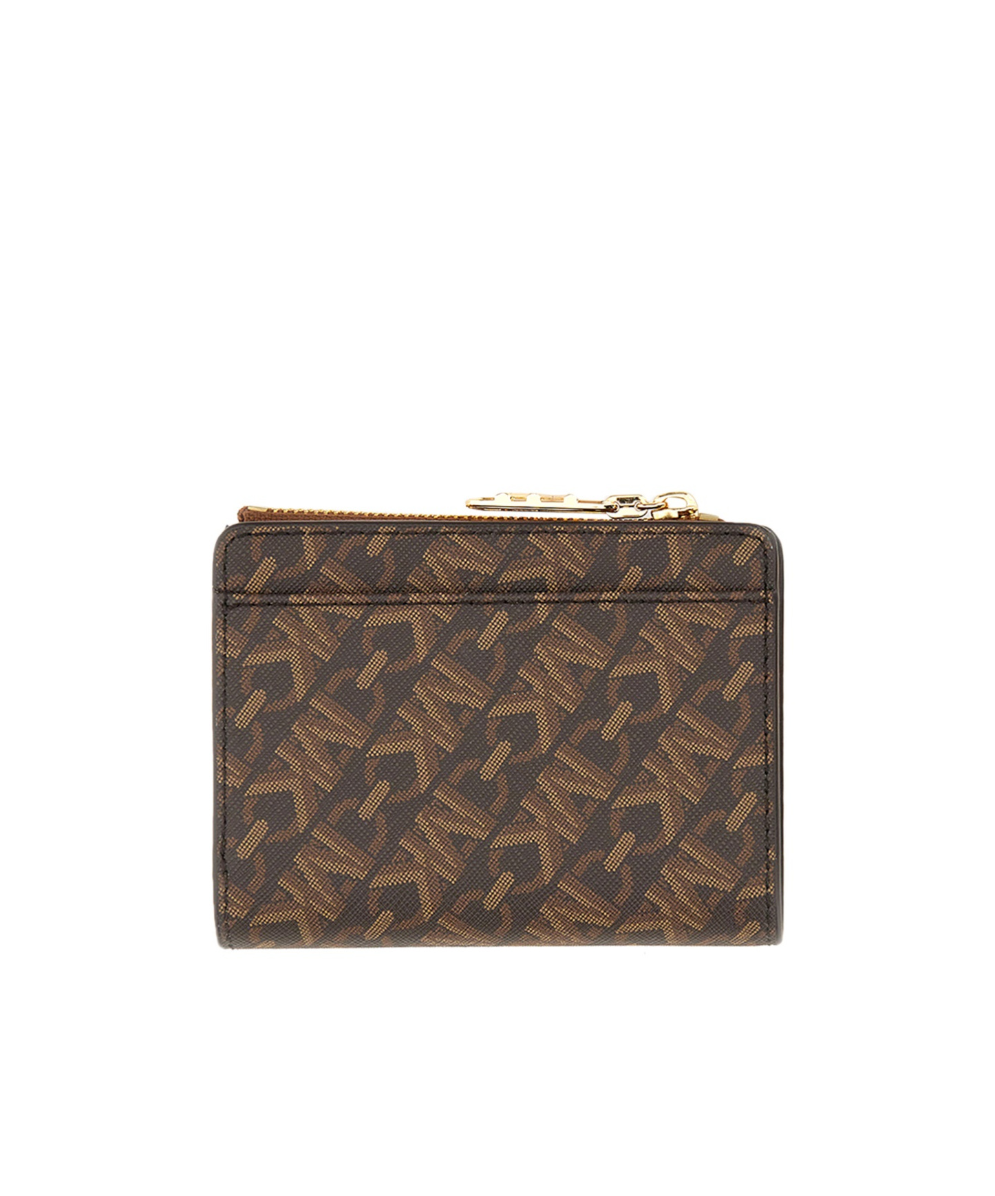 Shop Michael Michael Kors Logo Print Wallet In Brown