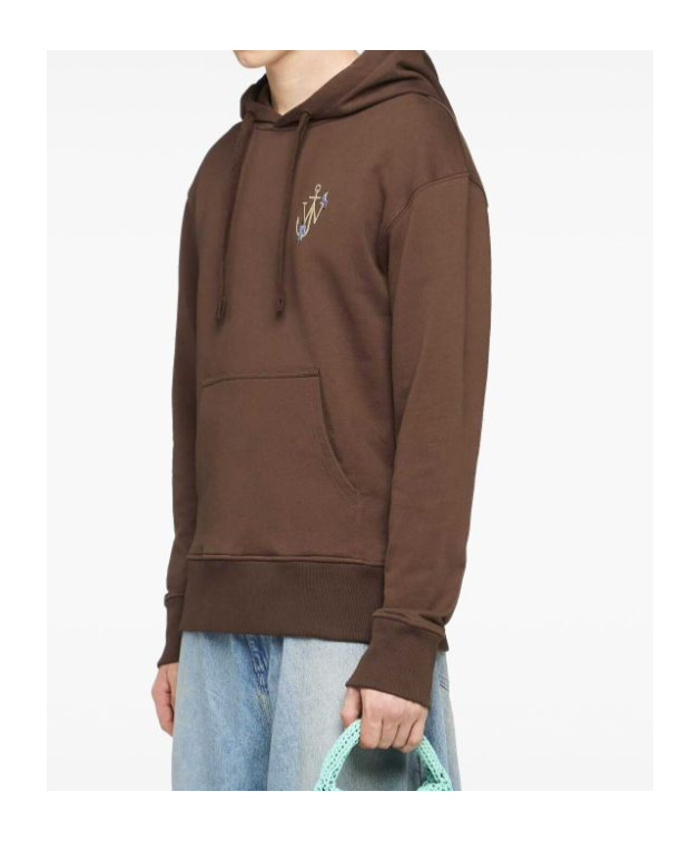 Jw Anderson Hoodie With Anchor Embroidery In Green