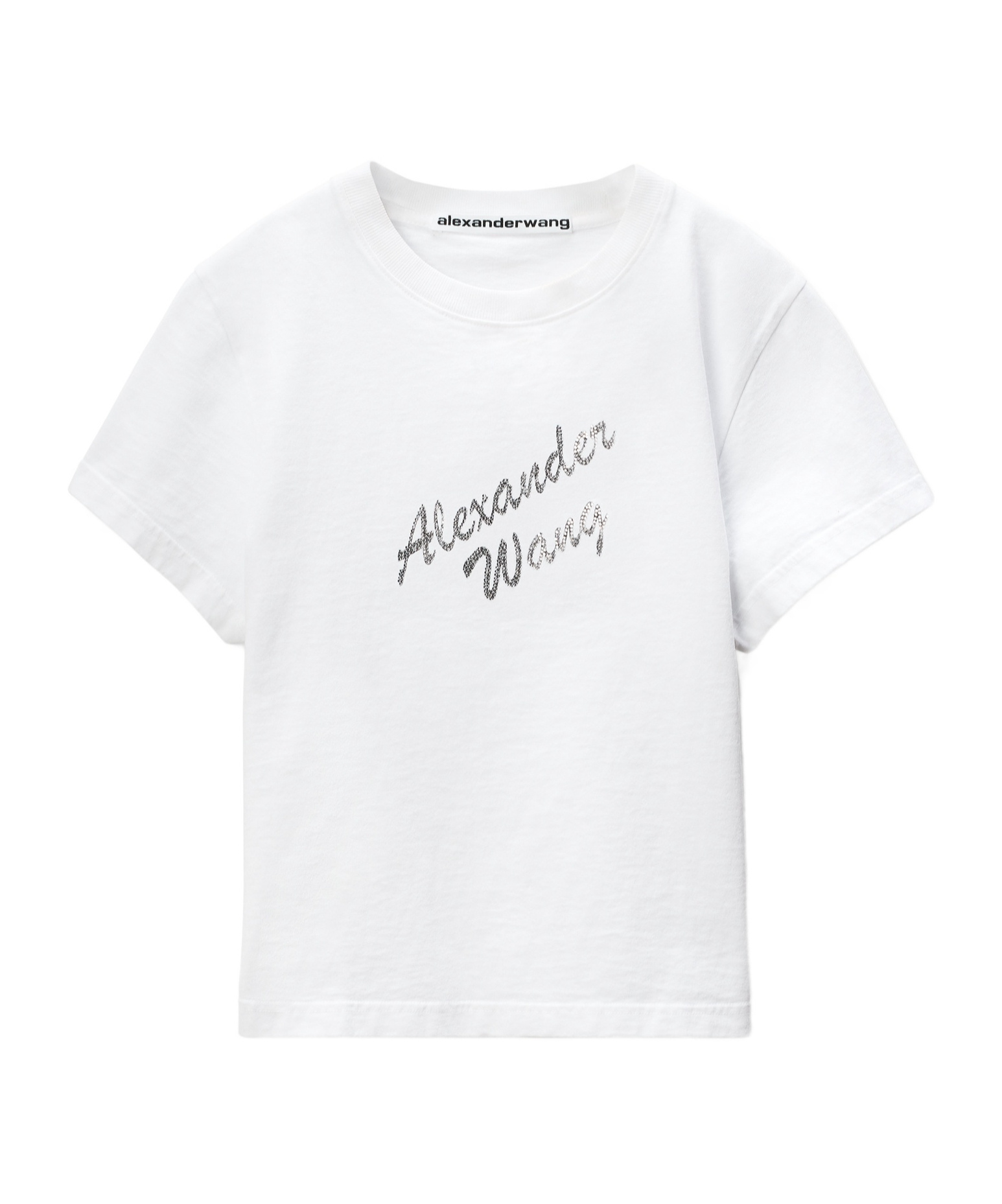 Alexander Wang Crew Neck Embellished Short Sleeves In White