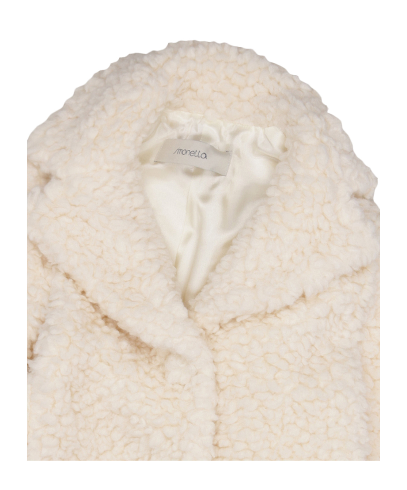 Simonetta Single-breasted Faux-shearling Coat In Nude
