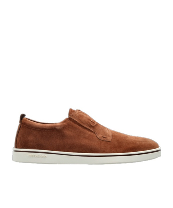 Ferragamo Alfie Suede Loafers In Brown