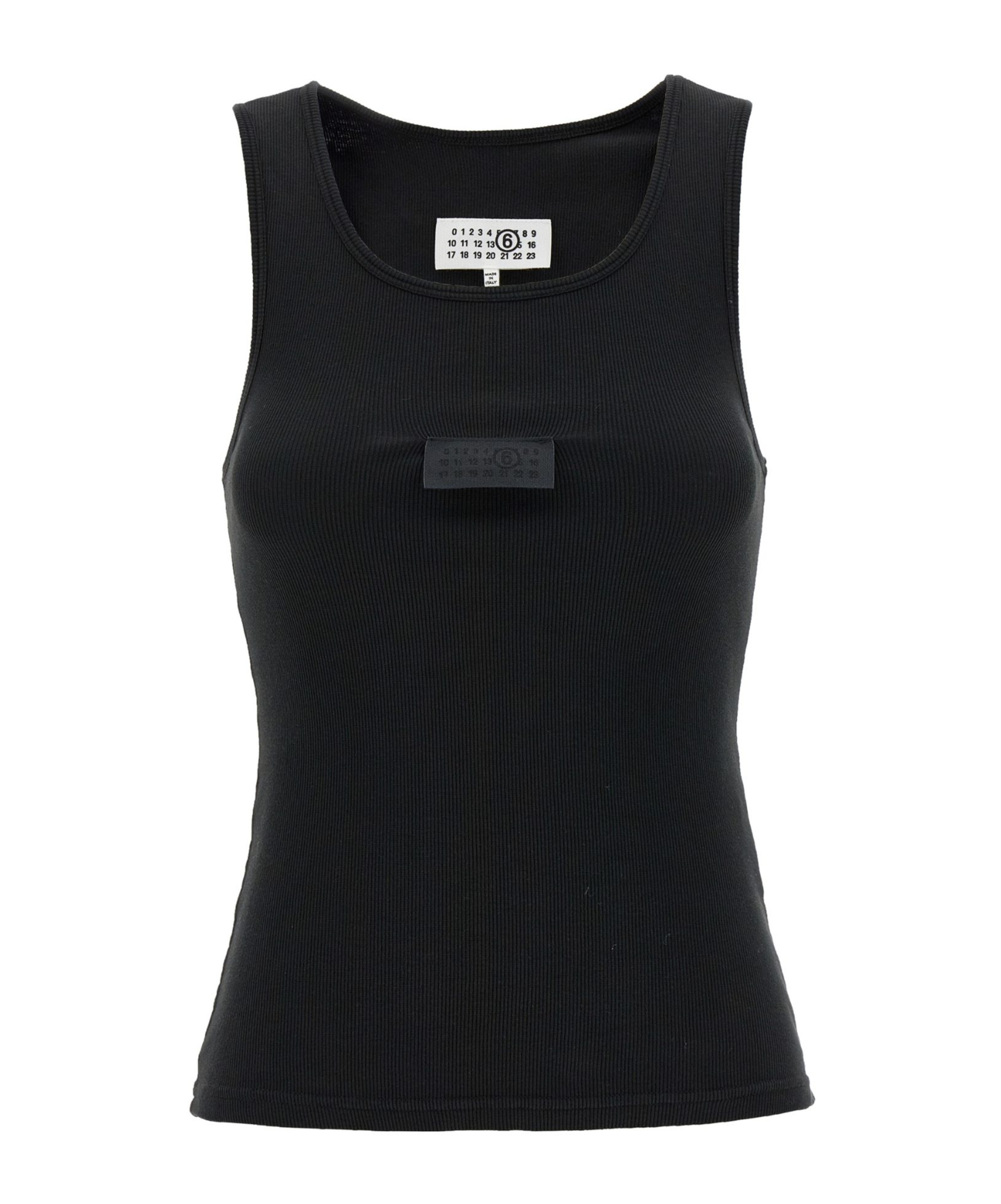 Mm6 Maison Margiela Plaque Tank Top In Black