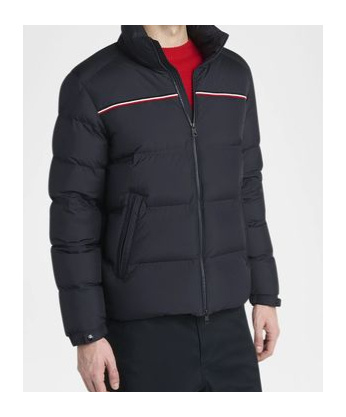 Moncler Puffer Jacket With High Collar And Quilted Design In Blue