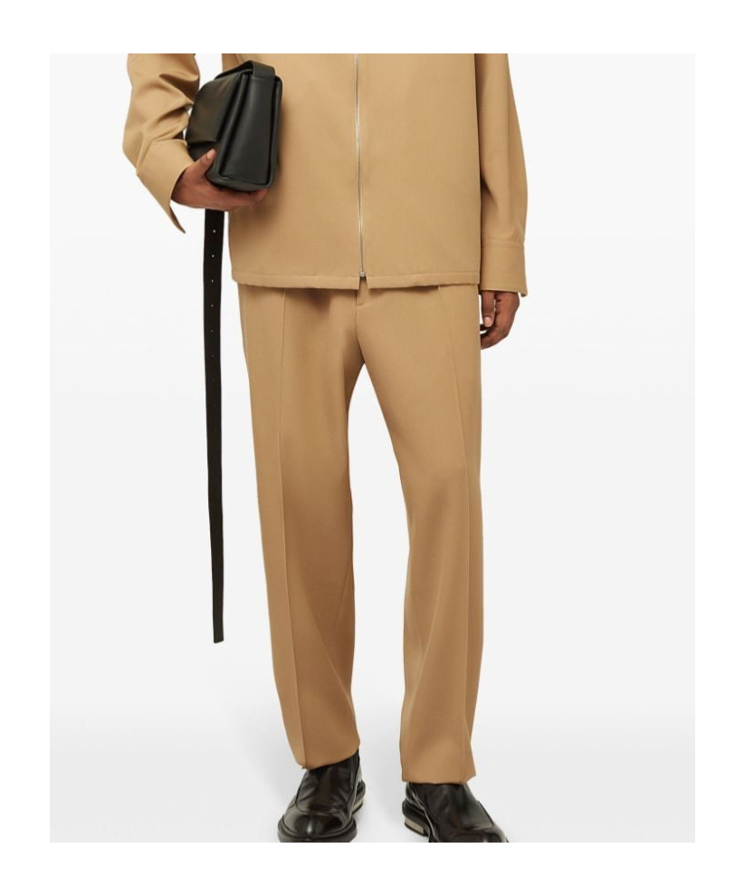 Jil Sander Elasticated-waist Tapered Trousers In Nude