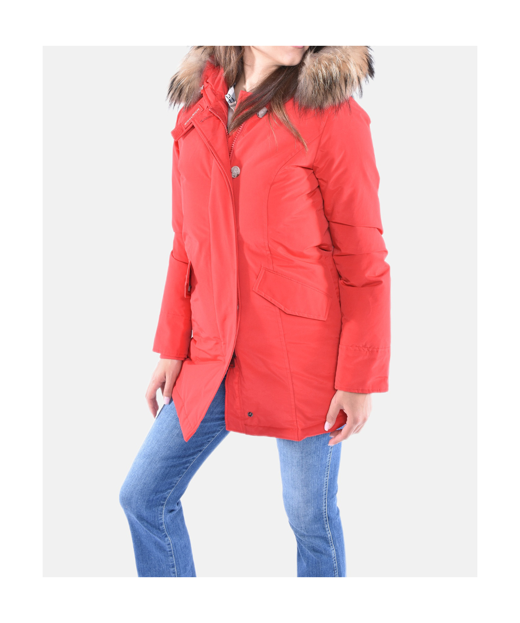 Woolrich Hooded Down Parka In Red
