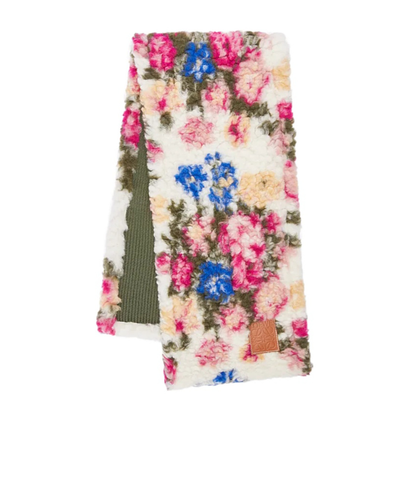 Shop Loewe Scarf In Wool Blend Fleece In Multicolor