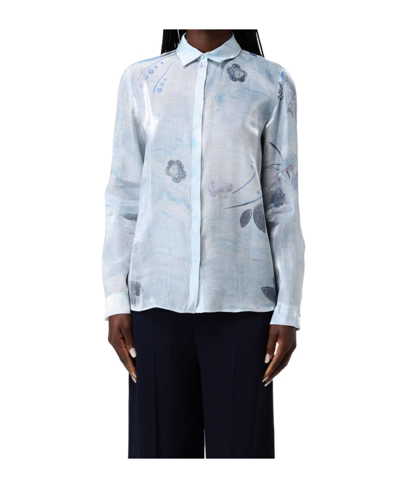 EMPORIO ARMANI FLORAL-PRINT SHIRT