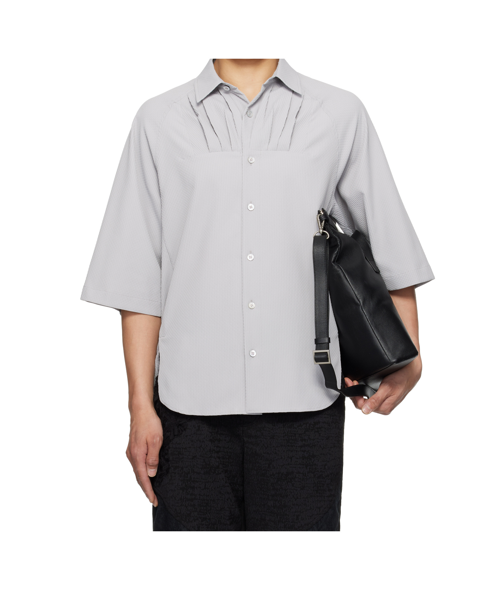 Ader Error Plain Woven Shirt In Grey