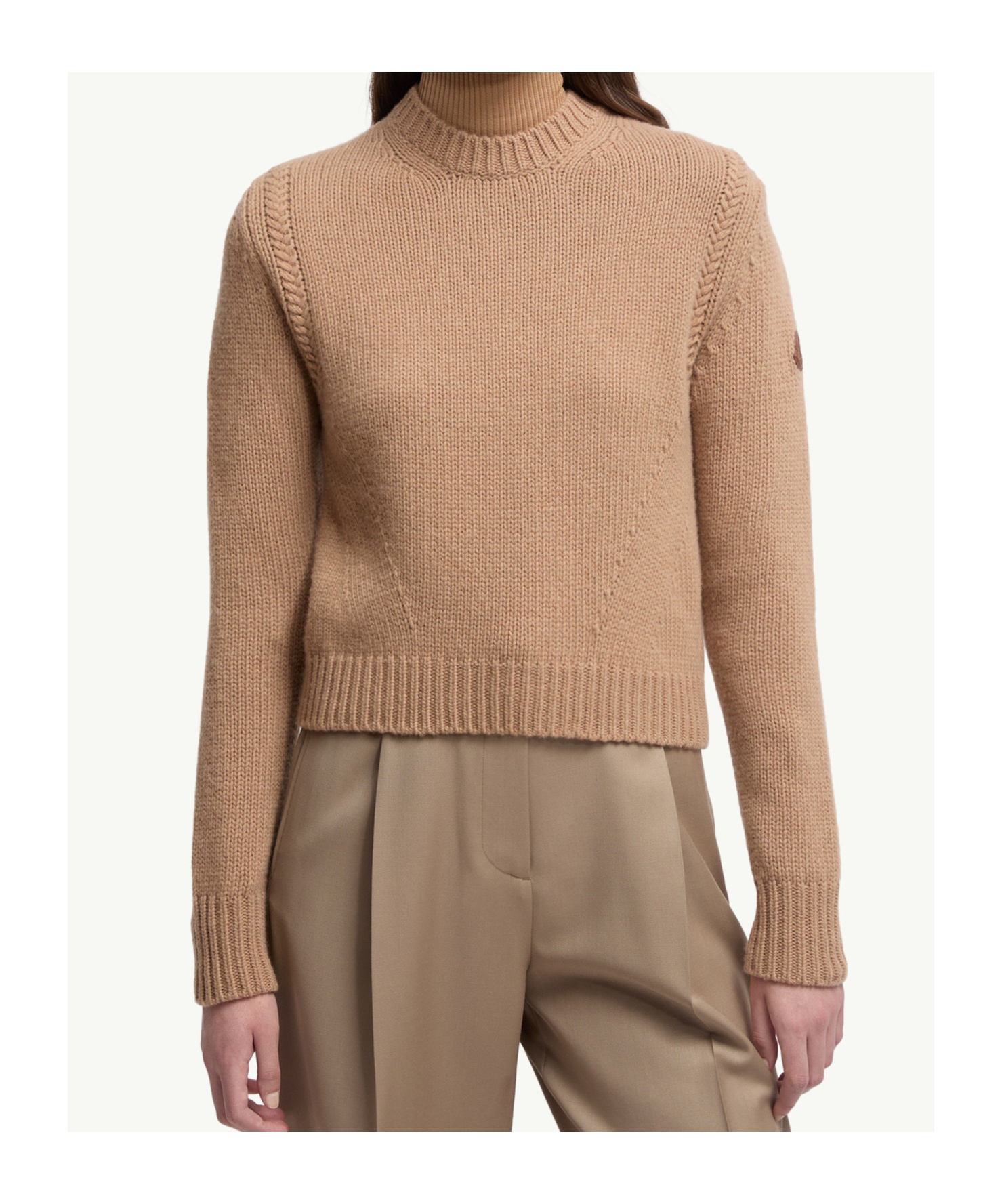 Moncler Ribbed-knit Jumper In Brown