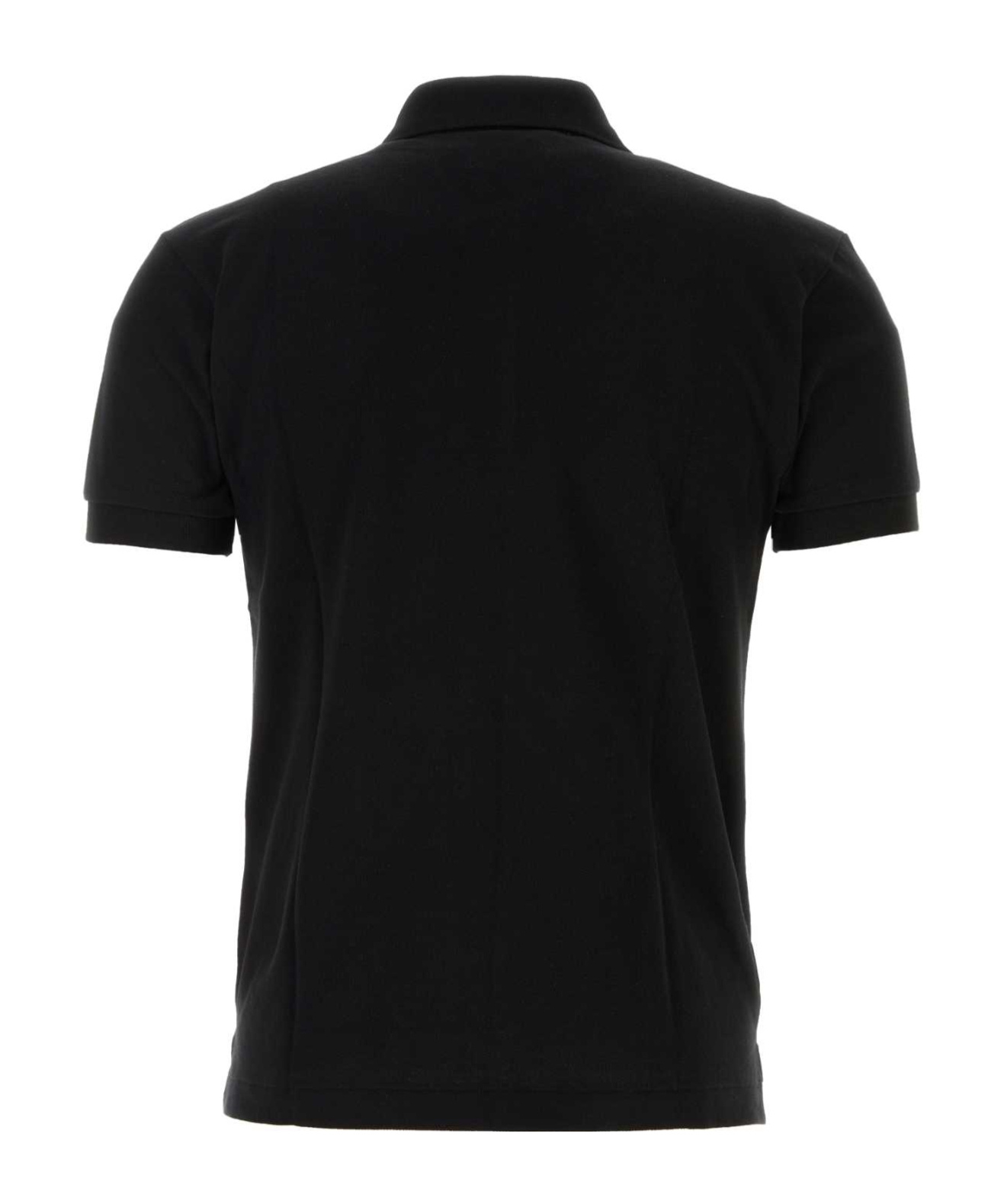 Comme Des Garçons Play Polo Shirt With Ribbed Collar And Straight Hem In Black