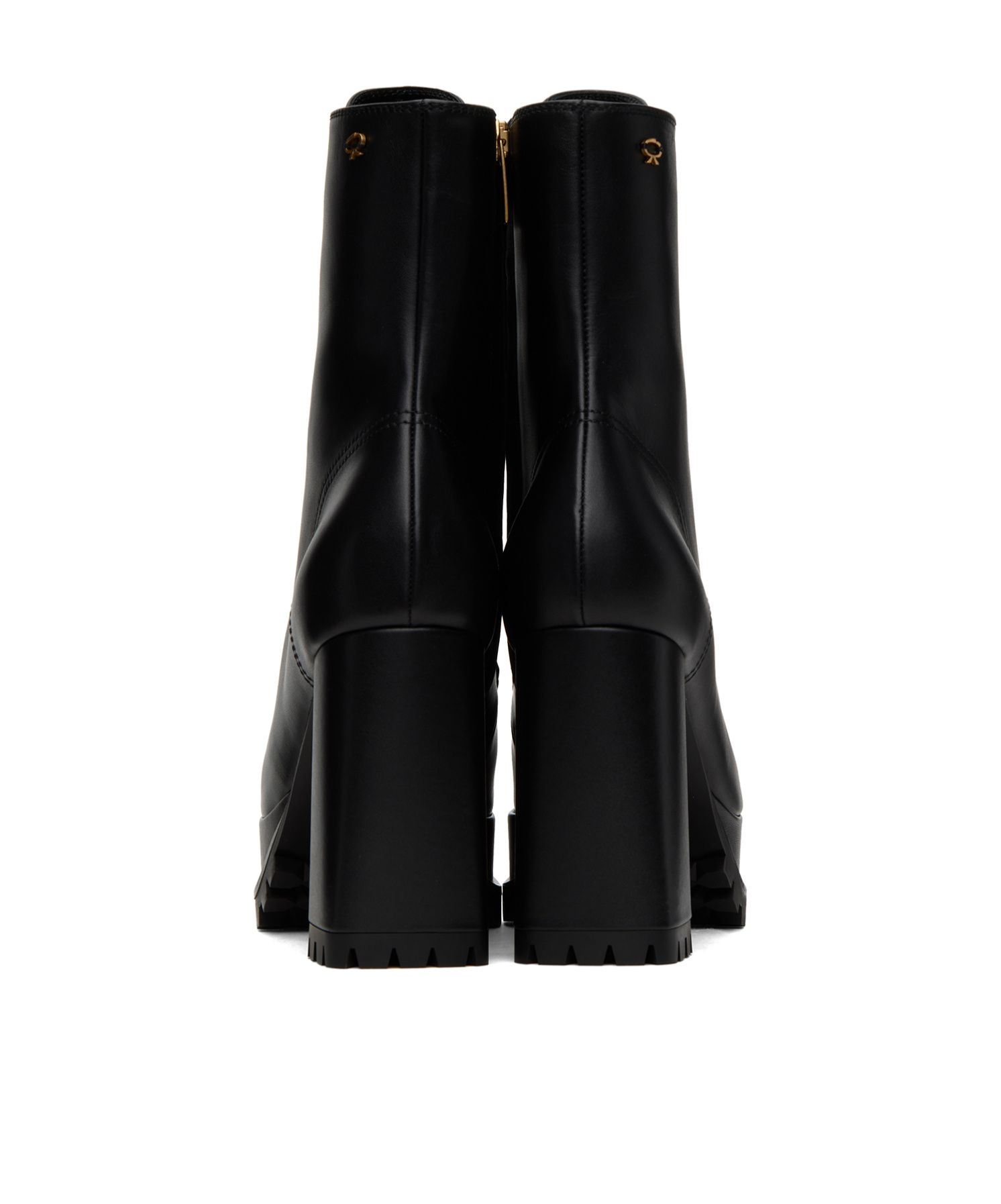 GIANVITO ROSSI SQUARE-TOED STRAP-UP SHORT BOOTS