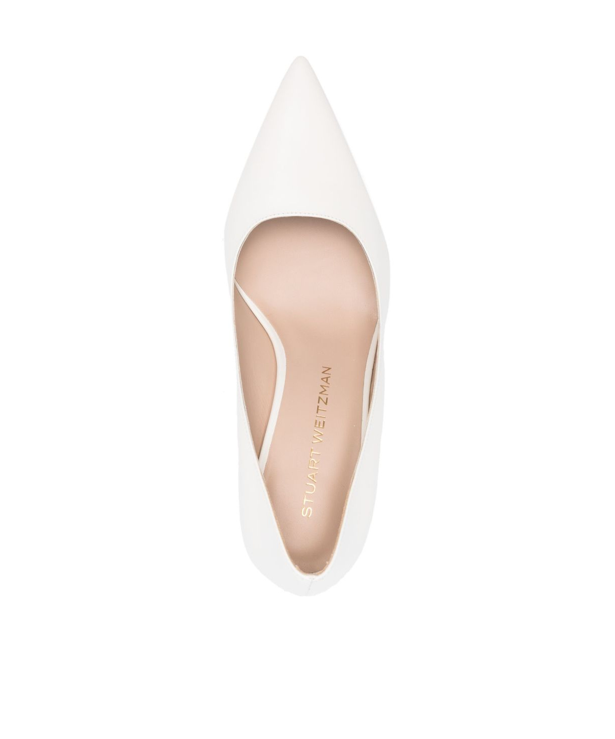 Stuart Weitzman Leigh 95 Leather Pump In White