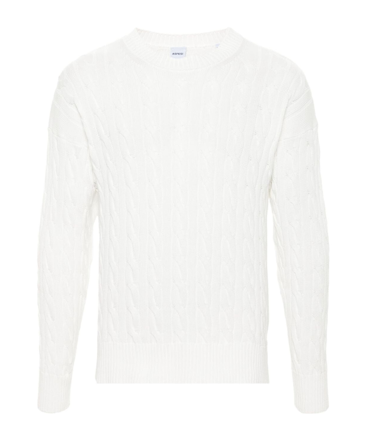 Shop Aspesi Cable-knit Cotton Jumper