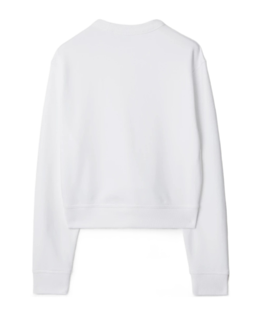 Burberry Round-collar Long-sleeve Hoodie In White
