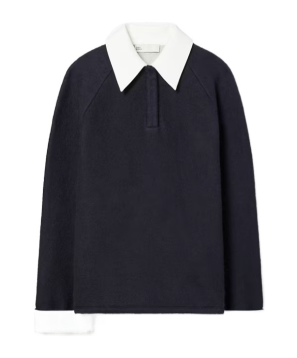 Tory Burch Rugby Polo Top In Blue