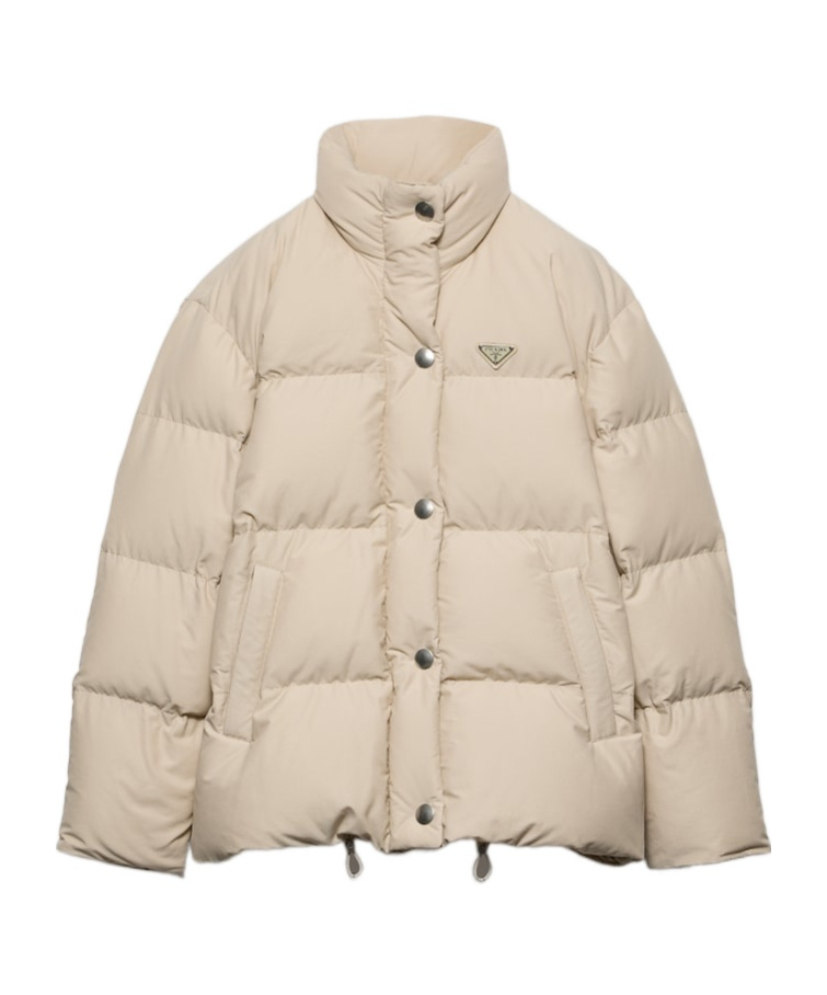 Prada Technical Fabric Down Jacket In Nude
