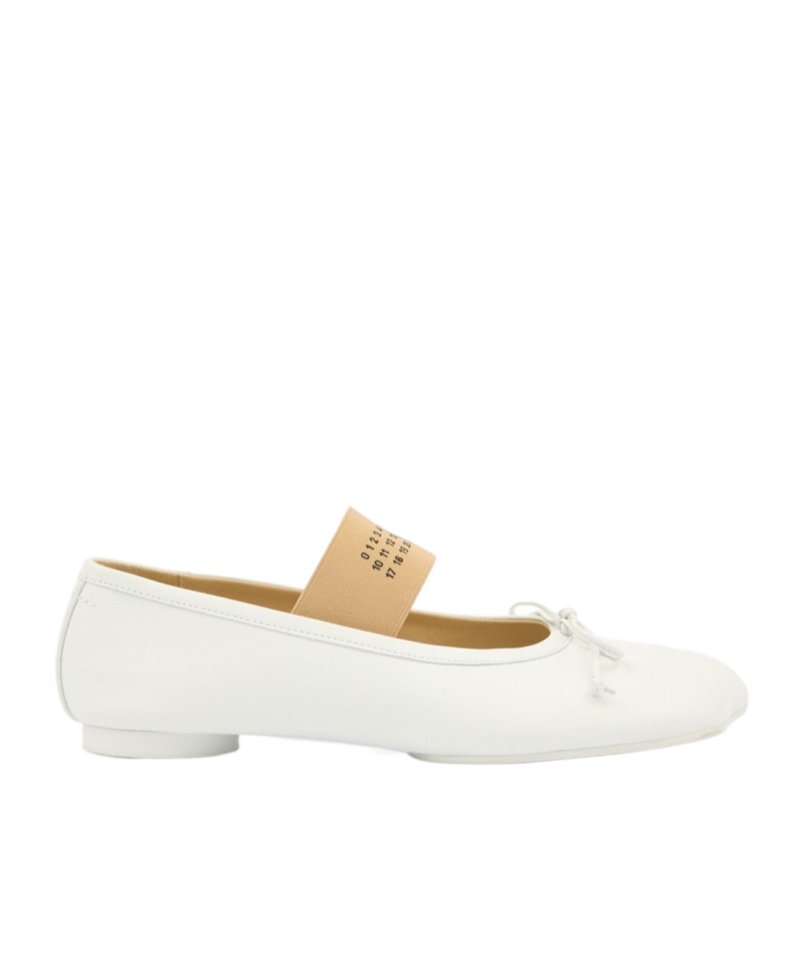 Mm6 Maison Margiela Ballerina Square Toe Bow Detail In White