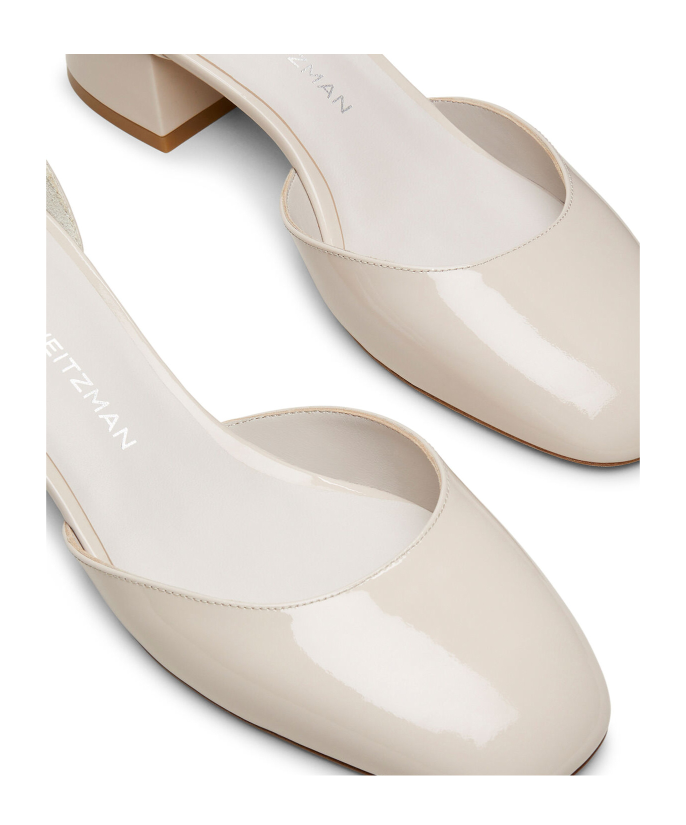 Stuart Weitzman Vivienne 35mm Patent-leather Pumps In Nude