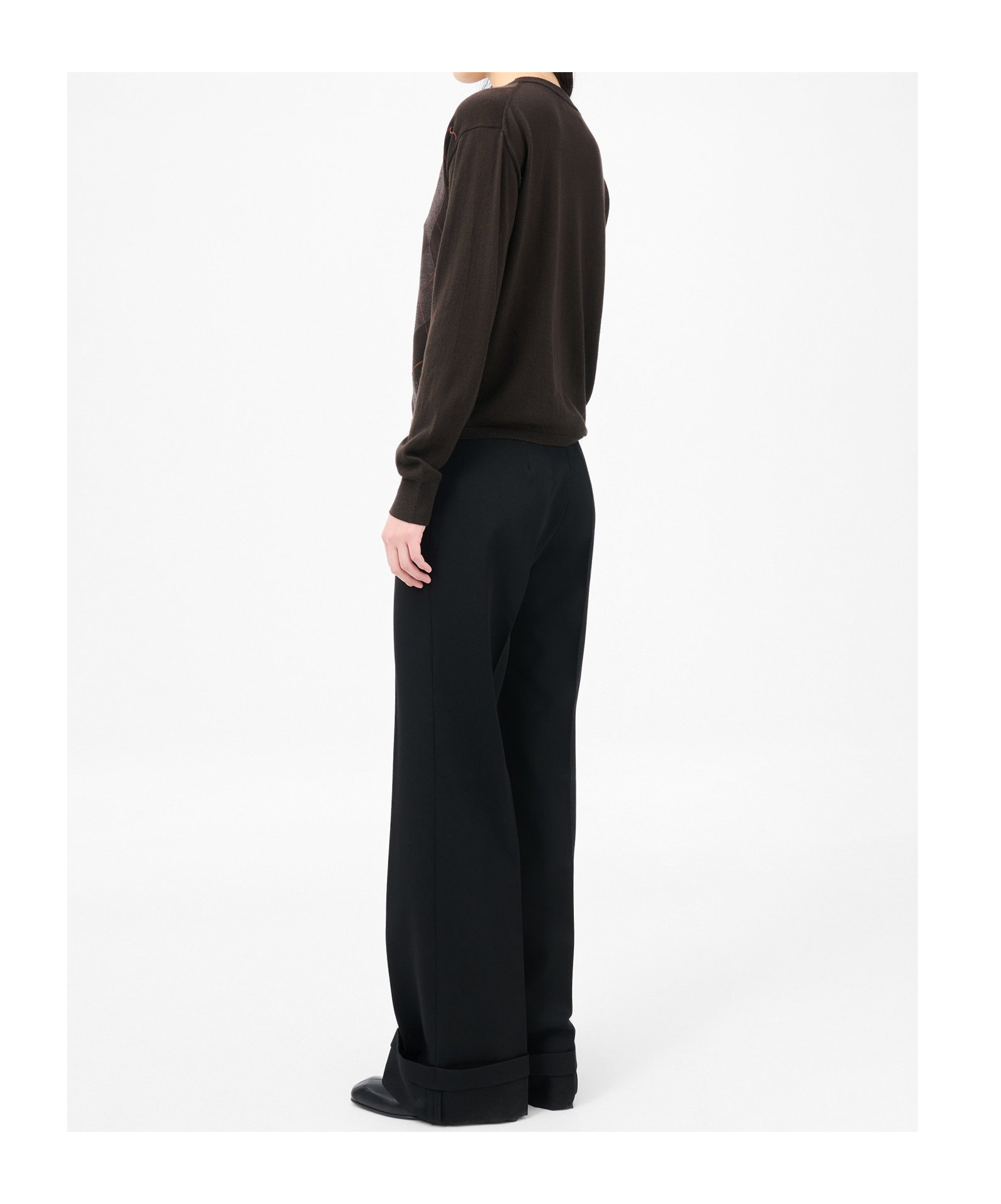 Our Legacy Argyle Pattern Long Sleeve Knitwear Top In Black