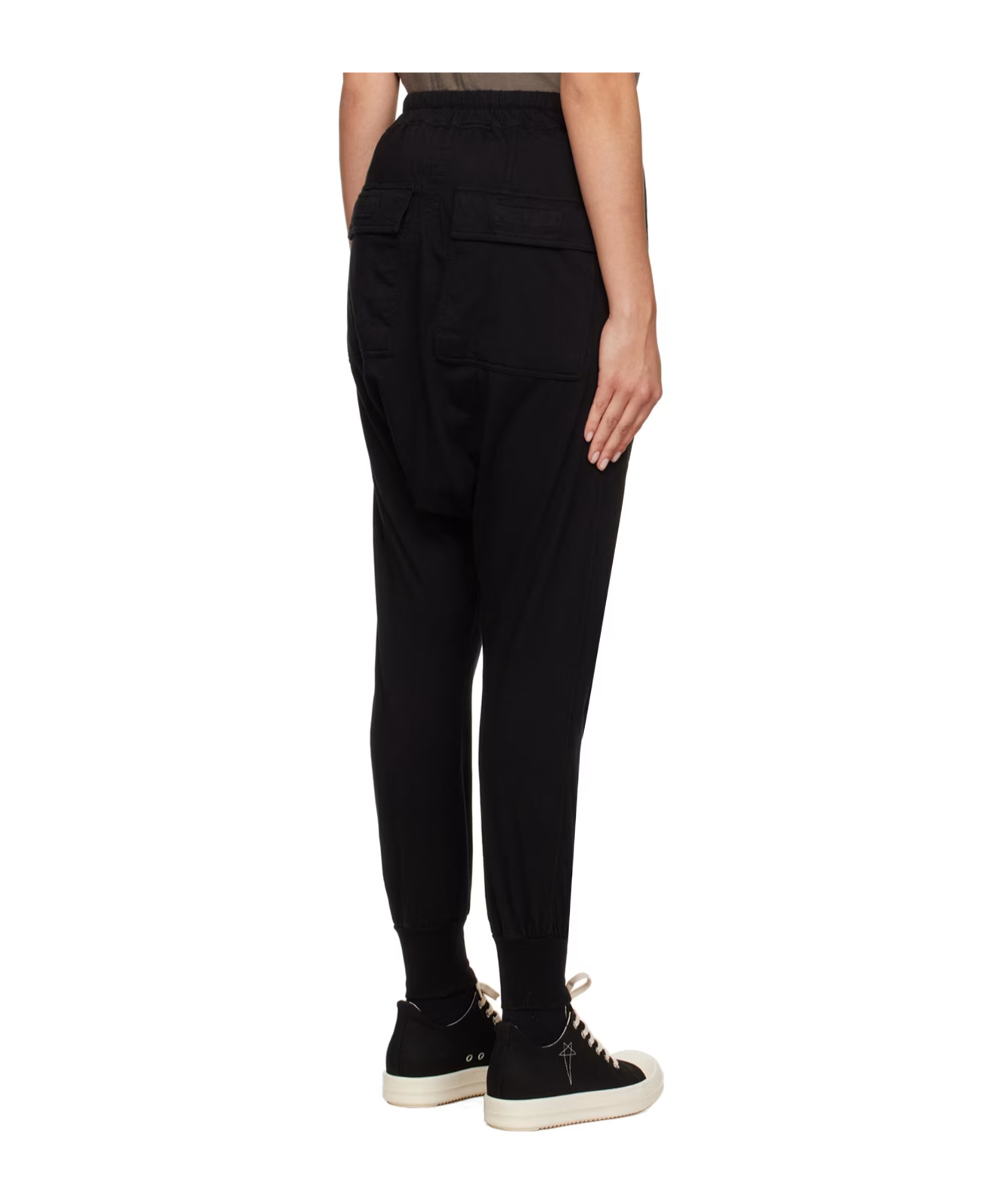Rick Owens Drkshdw Cotton Drop-crotch Trousers In Black