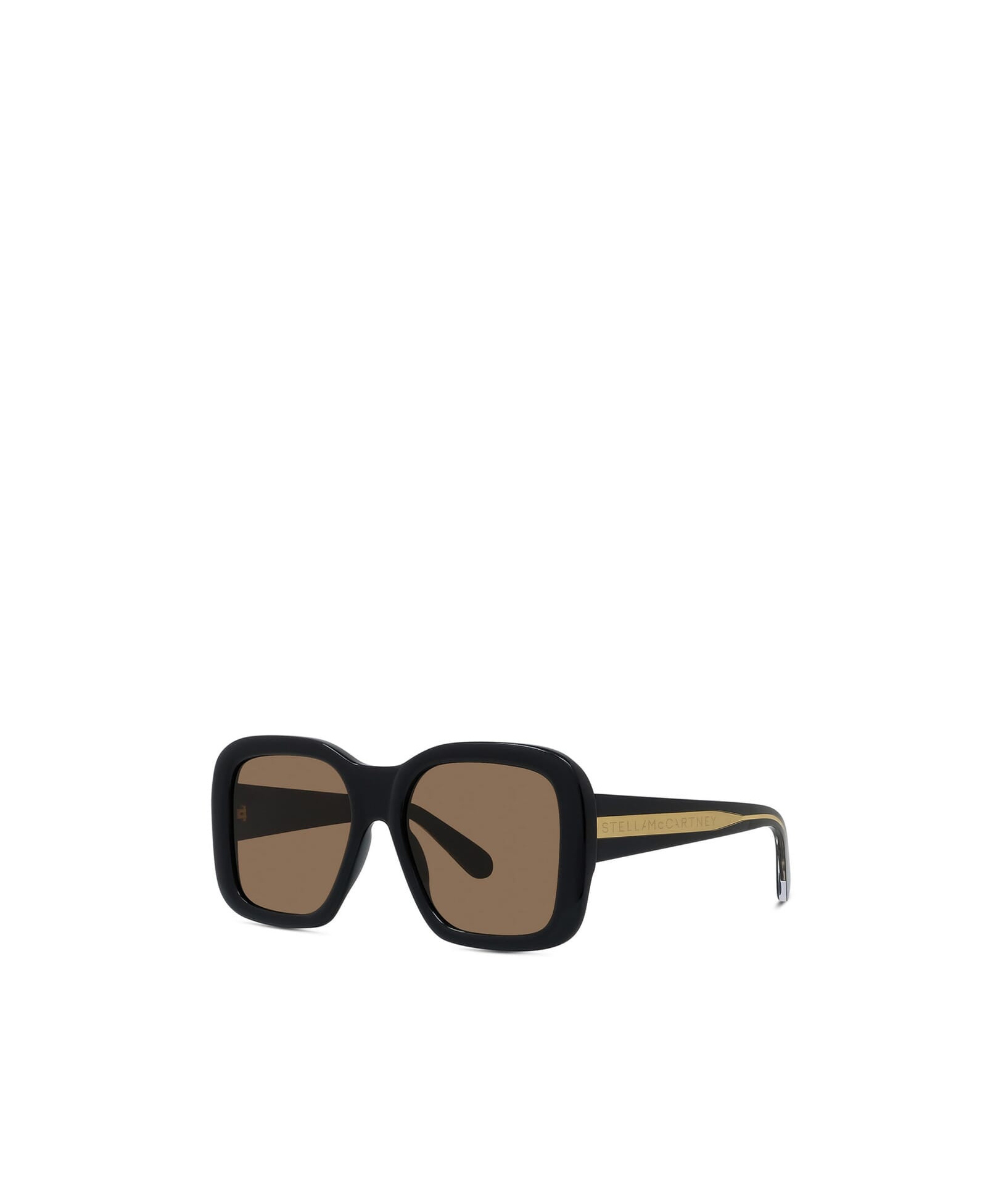 Stella Mccartney Black Oversized Square Sunglasses In Brown