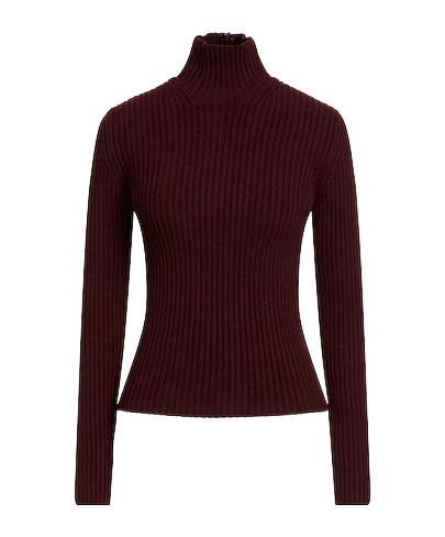 Max Mara Solid Turtleneck Knit Top In Brown