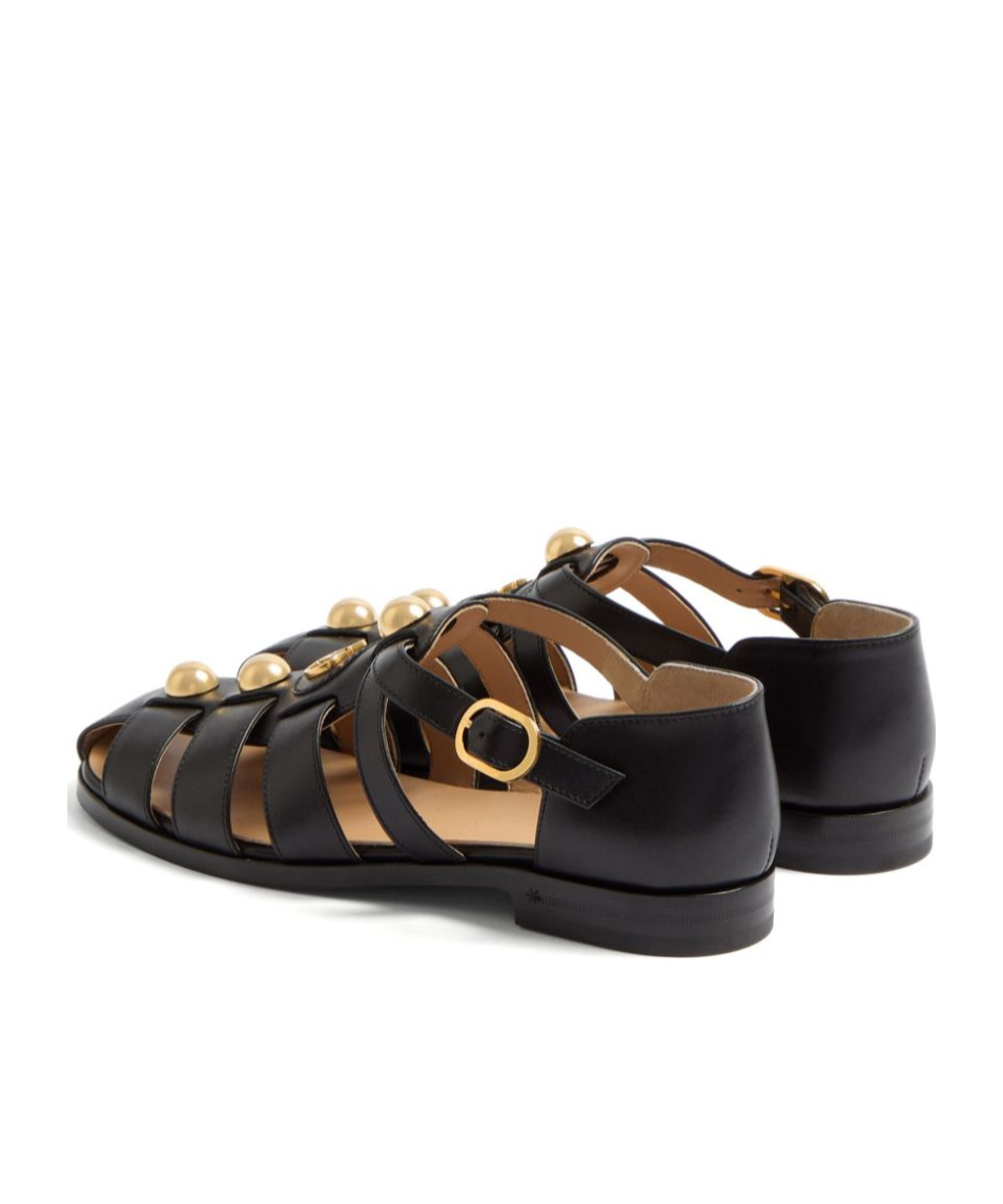 Valentino Flat Sandal In Black