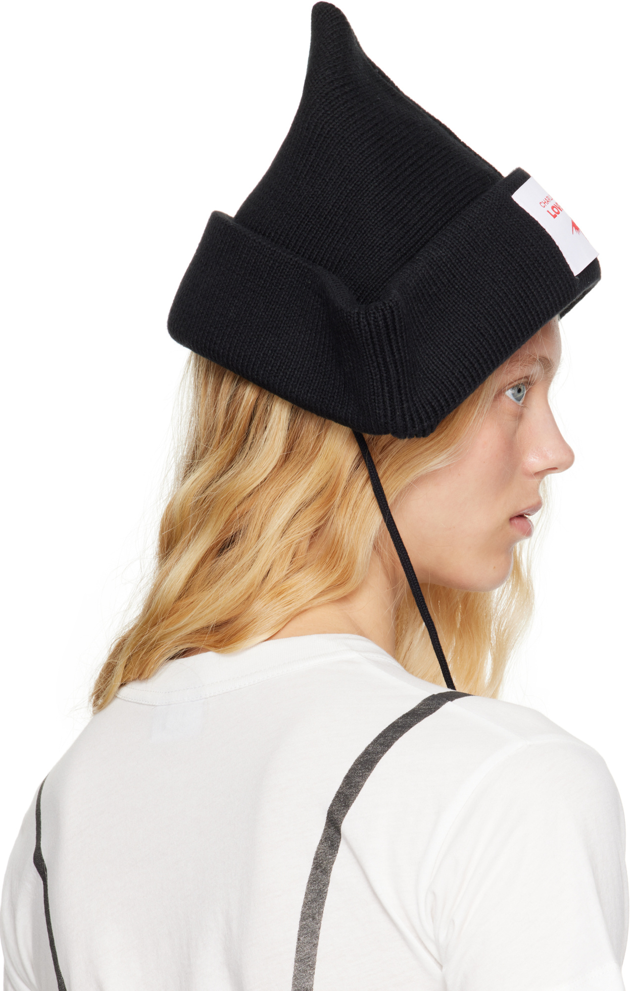 Charles Jeffrrey Loverboy Black Paper Boat Beanie In Black