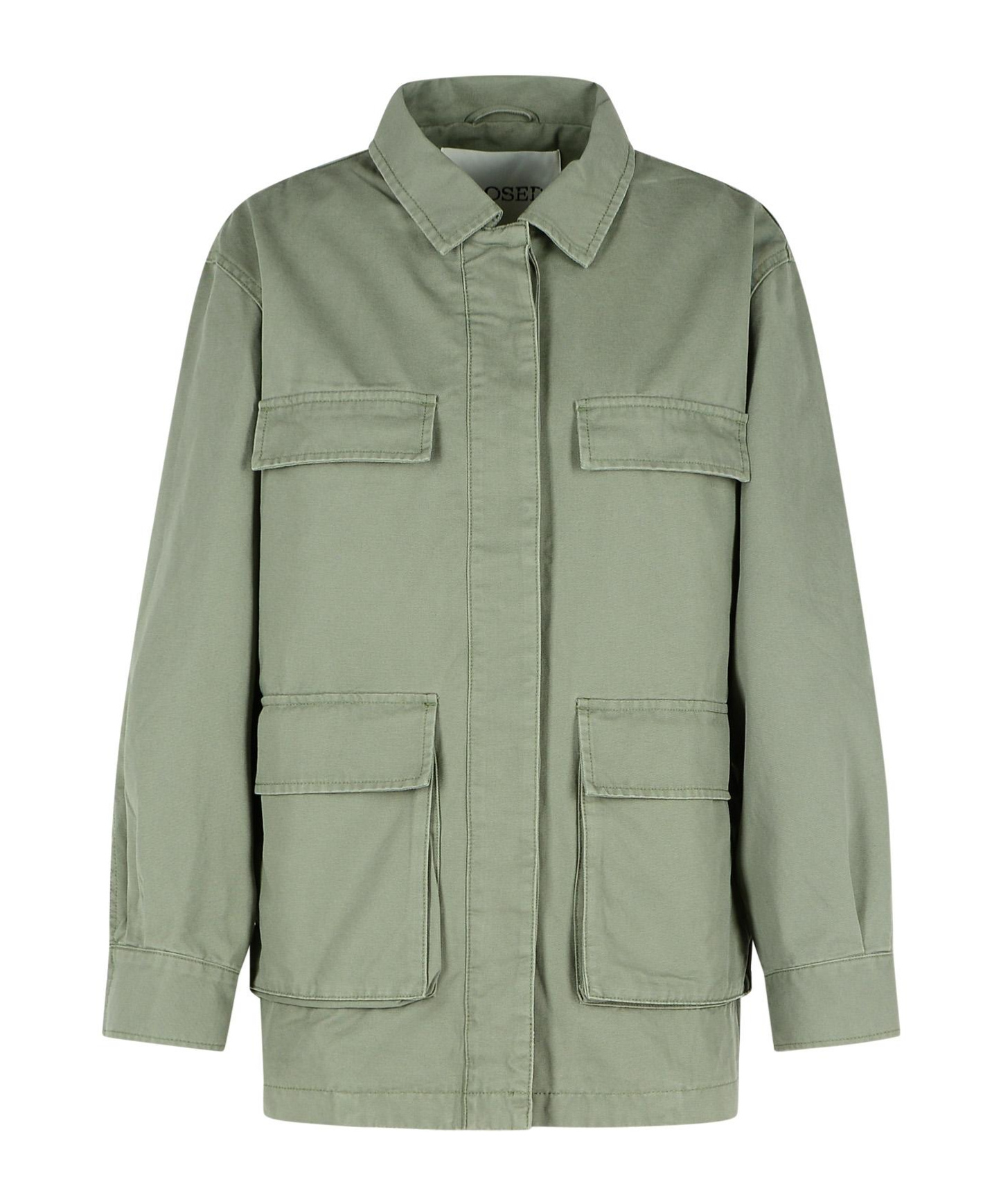 Shop Closed Cotton Jacket In Green