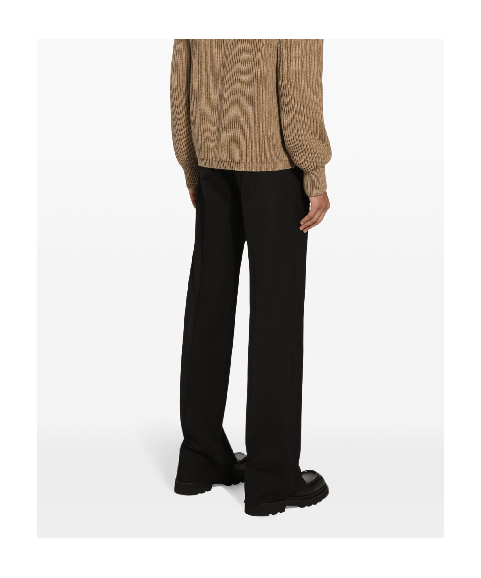 Dolce & Gabbana Pressed-crease Tailored-cut Trousers In Black