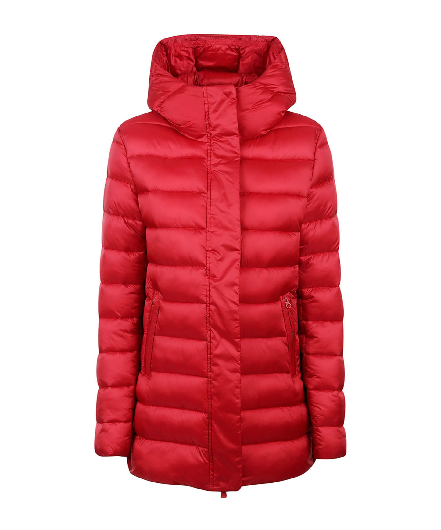 Save The Duck Hooded Quilted Coat In Red