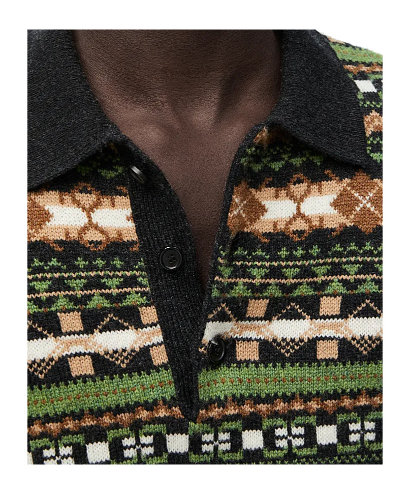 Loewe Autumn-winter Polo Sweater In Green Multi In Black