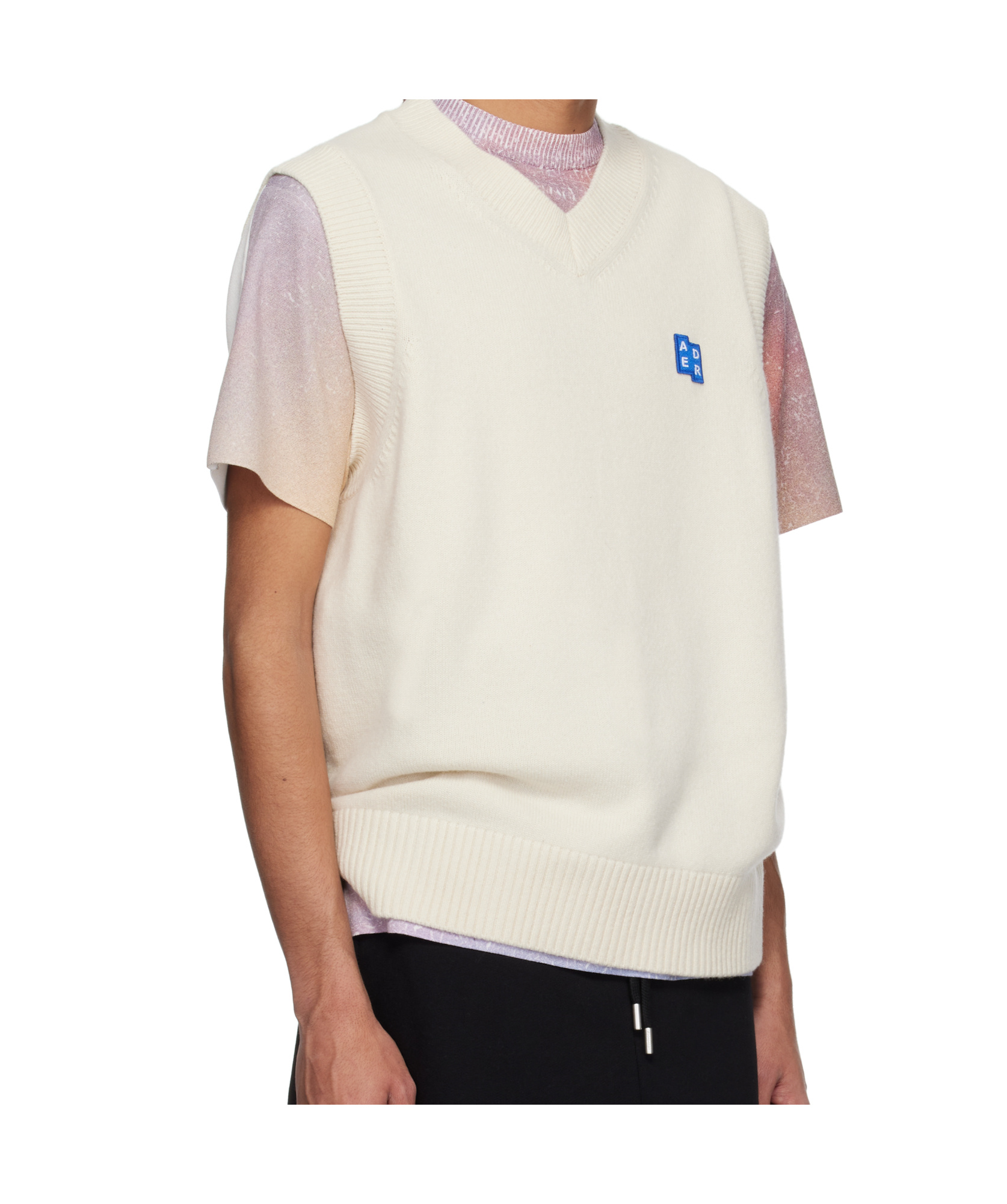 Ader Error Off-white Significant Trs Tag Knit 01 Vest In White
