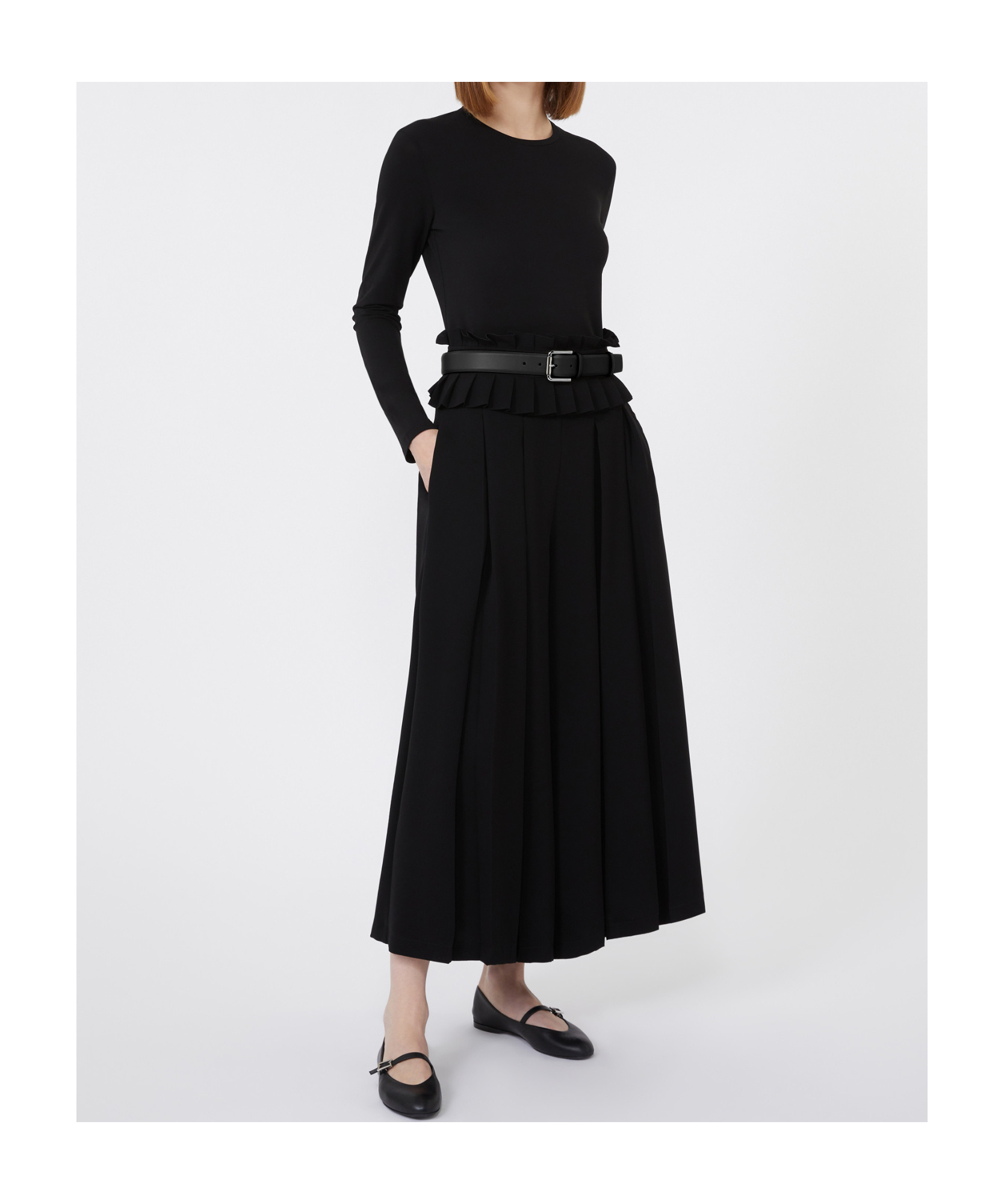 Max Mara Viscose Mesh T-shirt In Black