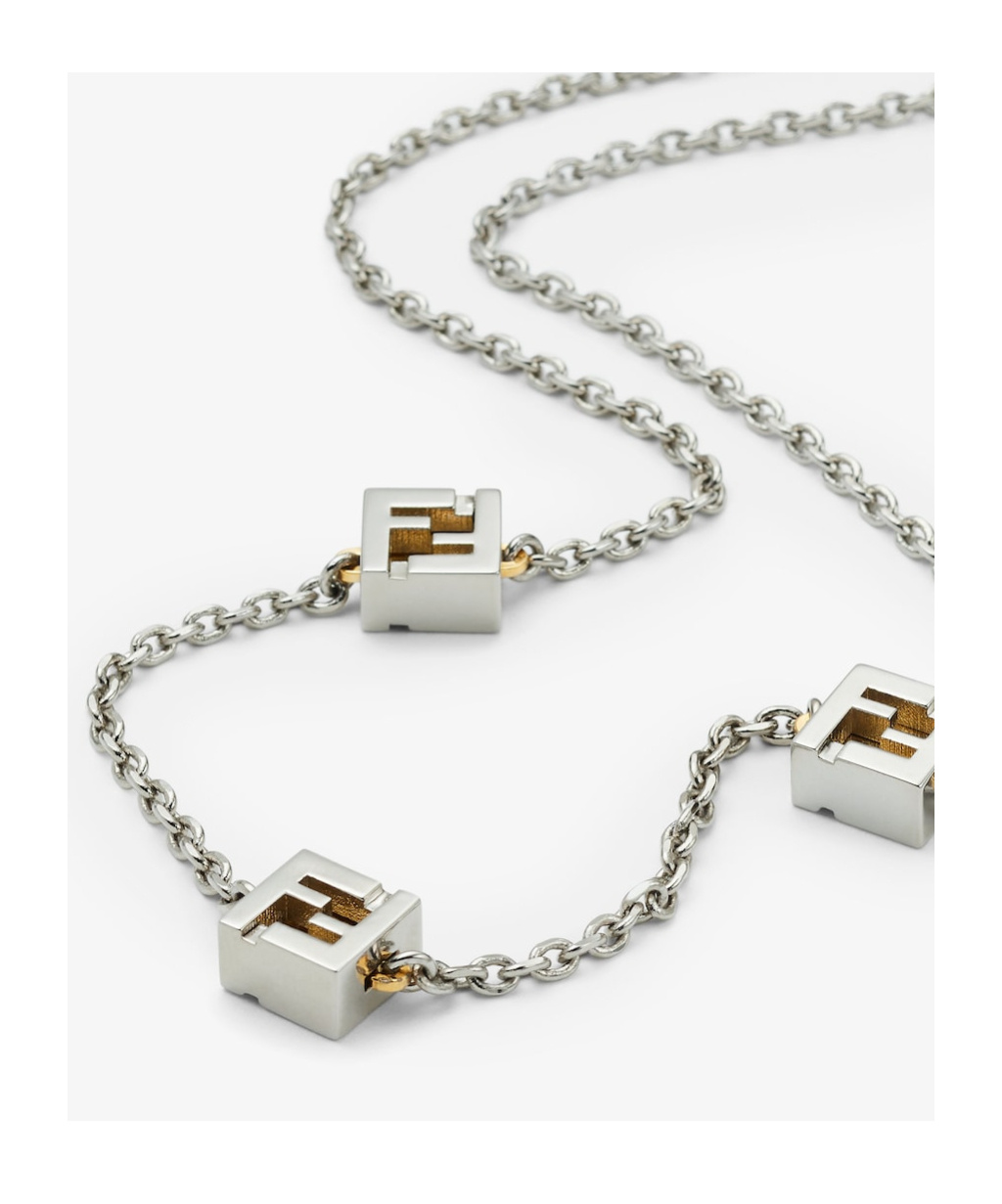 Fendi Gold And Silver-colored Necklace In Metallic