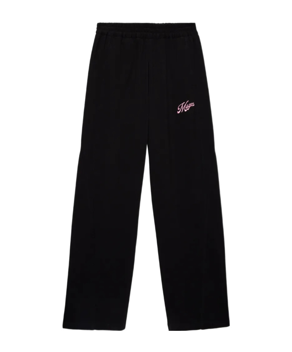 Msgm Logo Embroidered Track Pants In Black