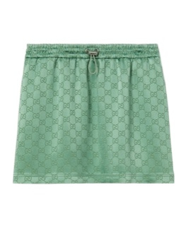 Gucci Gg Monogram Mini Skirt In Lemon Green