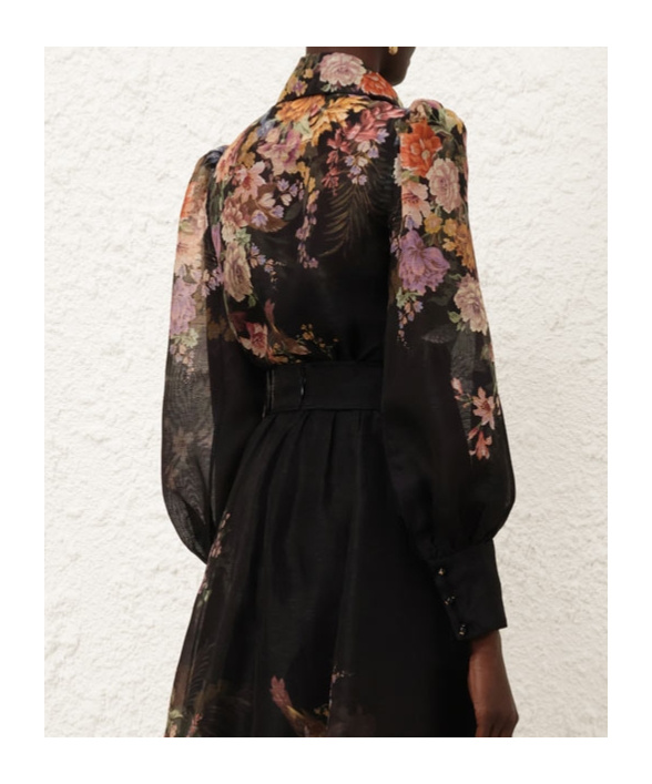 Shop Zimmermann Pavilion Floral Printed Blouse In Black