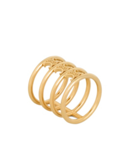 Celine Triomphe Cage Ring In Yellow
