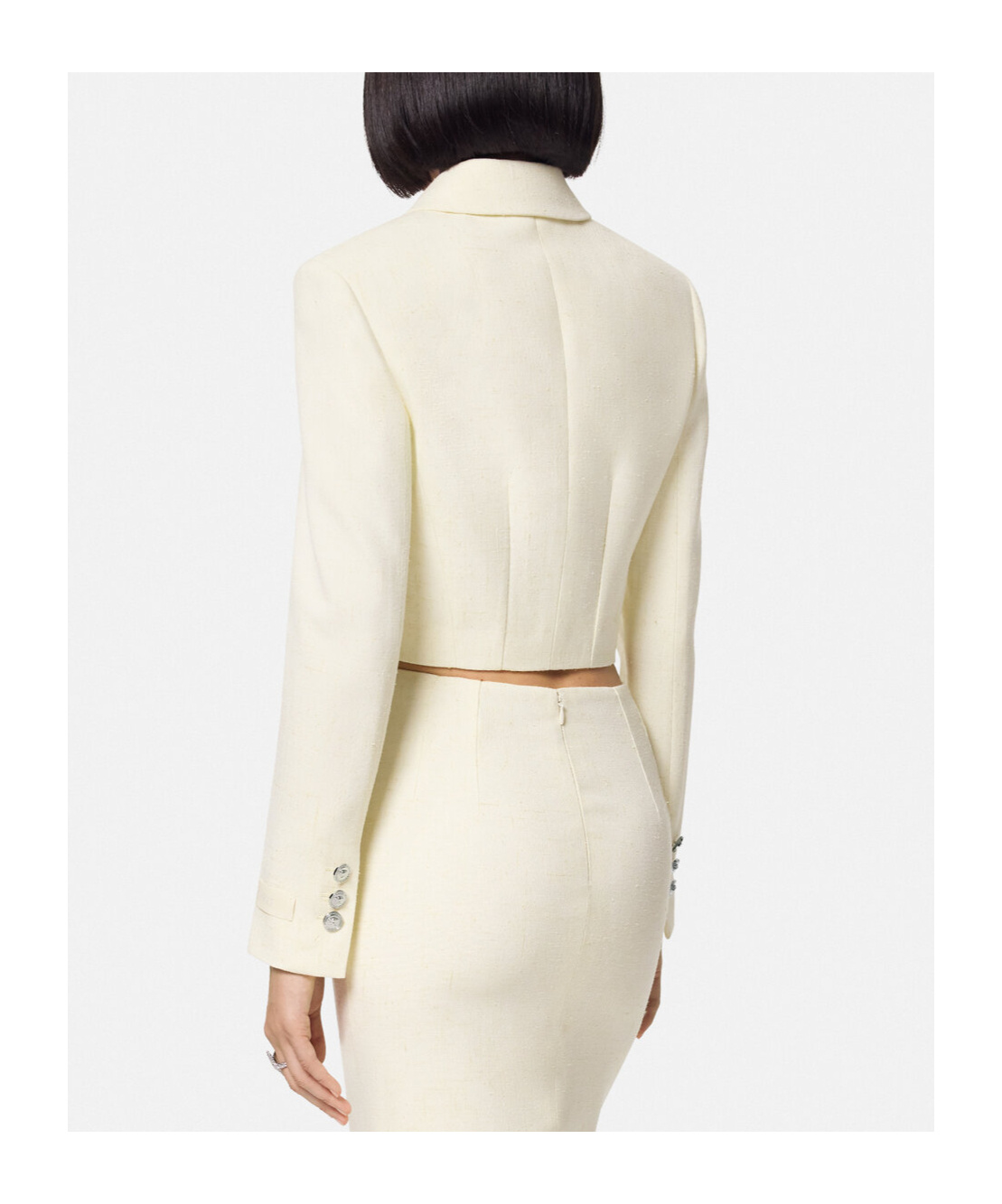 Versace Medusa Head Cropped Jacket In White